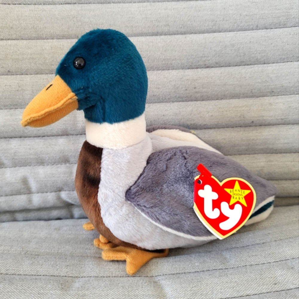 Rare 1997 Original TY Beanie Baby Jake Mallard Duck Retired Spring Tag Vintage
